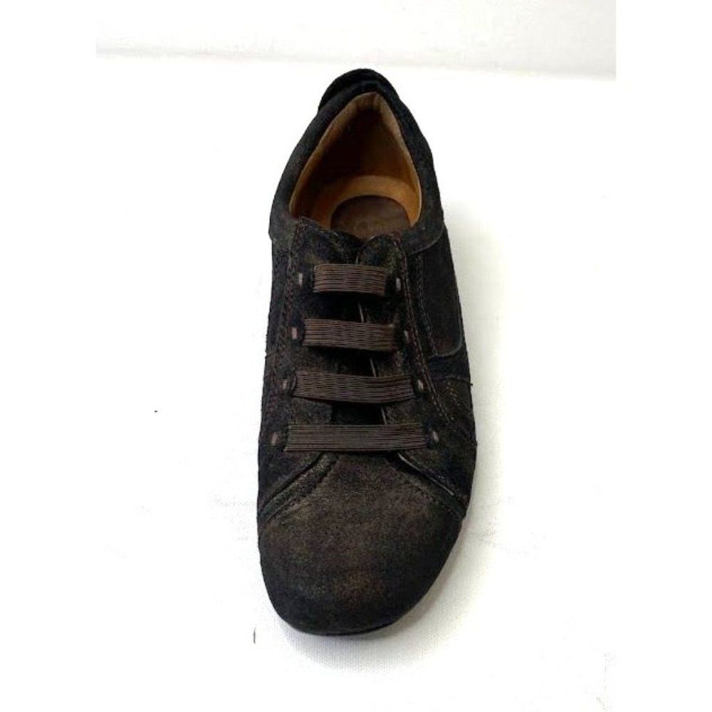 Womens EARTHIES Ronda Brown Bronze Rock Leather Slip On Shoes Sneakers sz 8 - Picture 5 of 9